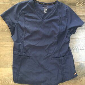 Cherokee Statement Women’s Medium Navy Blue Scrub Top – 4-Way Stretch